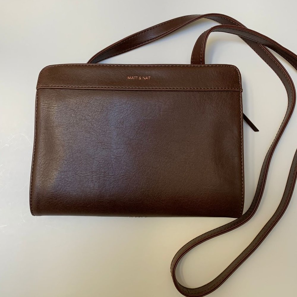Matt & Nat Chocolate Brown Vegan Leather Crossbody